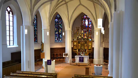 Innenansicht der St. Moritz-Kirche Mittenwalde (Foto: Düring, KKZF))