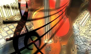 Violine und Notenschüssel (Grafik: pixabay.com)