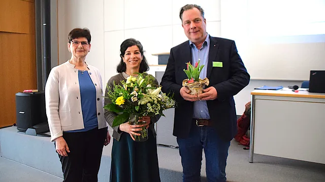 Das Präsidium der Synode: Kornelia Puls, Pfarrerin Miriam Wojakowska und Jürgen van Oorschot (v.l.n.r. / Foto: Düring, KKZF)